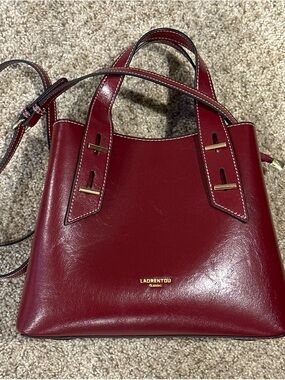 L. Adrientou Classic Burgundy Shoulder Bag